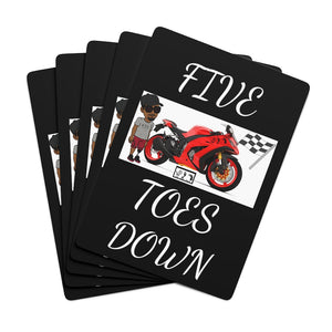 Five Toes Down Rider Custom Poker Cards Blk