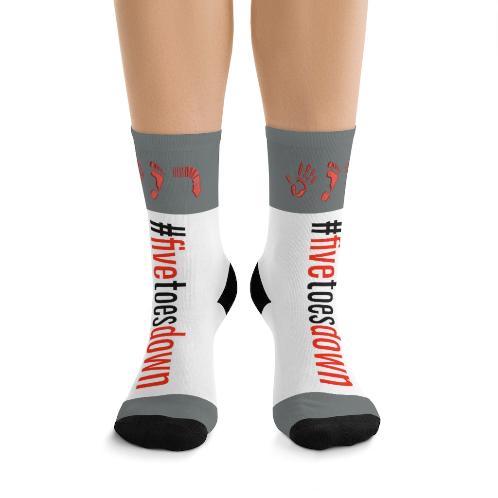 Five Toes Down Hashtag Socks Grey