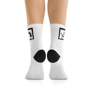 Five Toes Down Logo Socks White