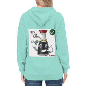 Five Toes Down Sauce Unisex Lightweight Hoodie(Back)