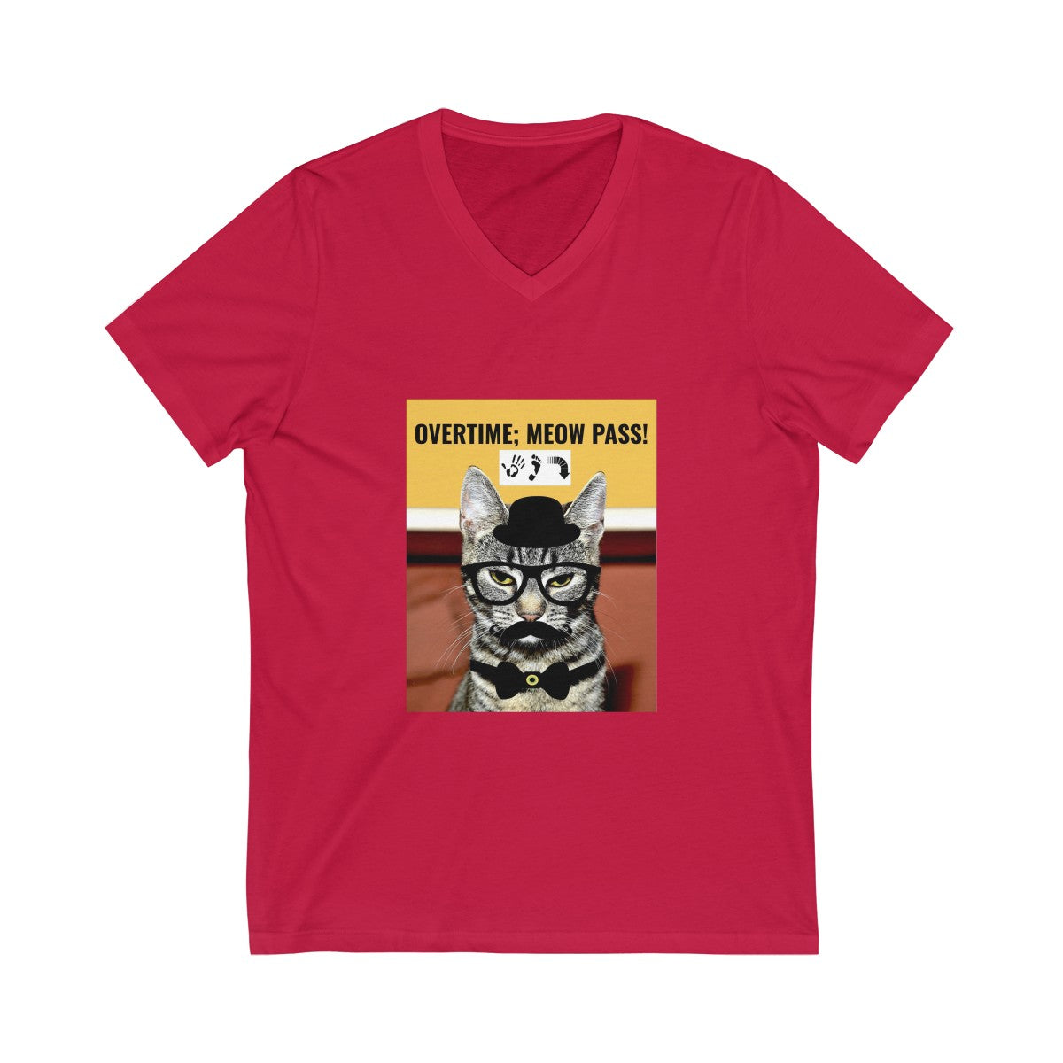 Five Toes Down Meow Pass Unisex V-Neck Tee