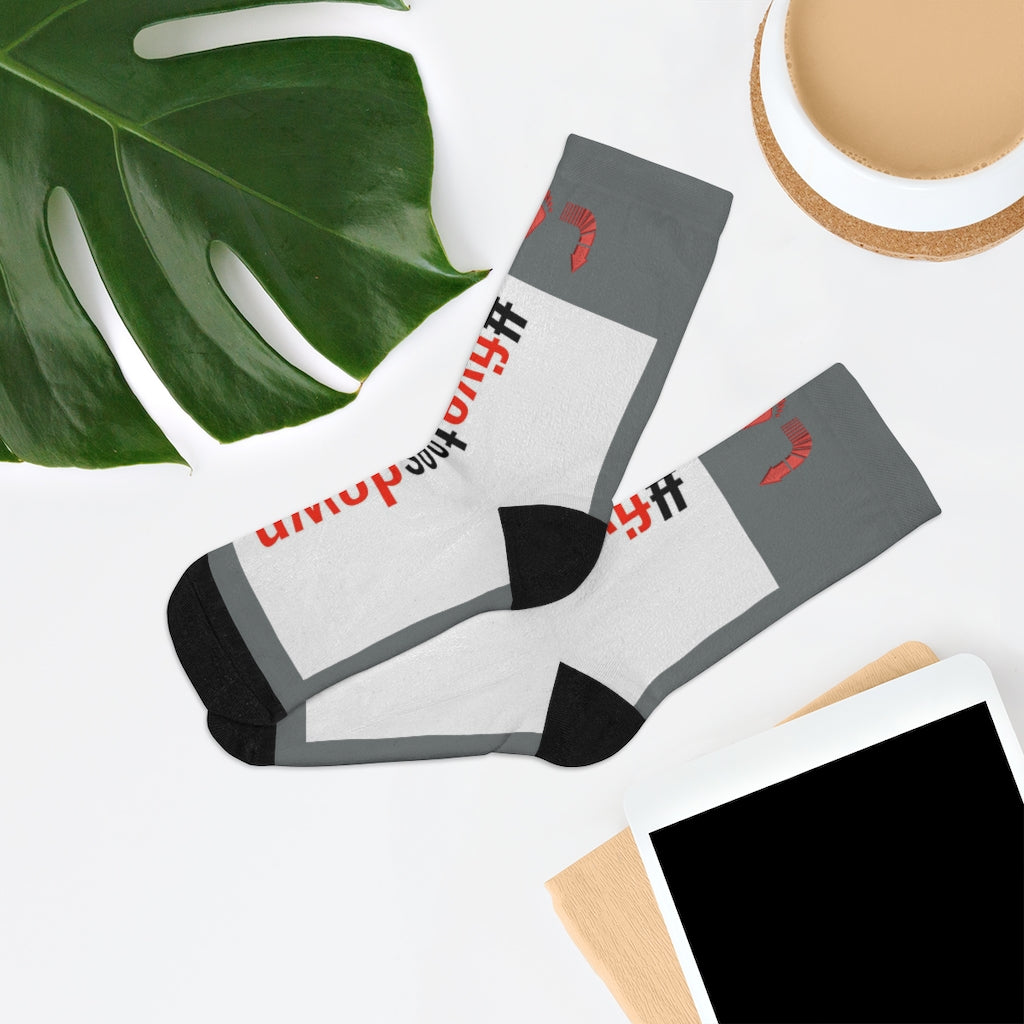 Five Toes Down Hashtag Socks Grey