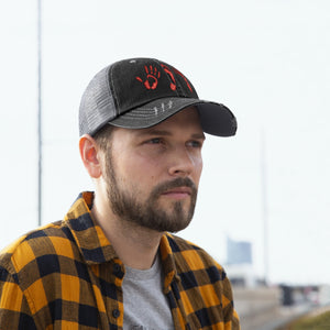 Five Toes Down Red Unisex Trucker Hat Embroidered