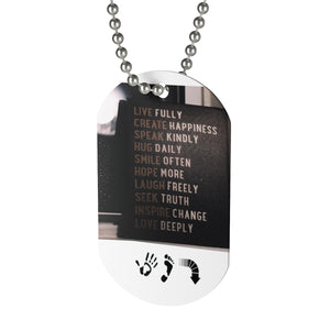 Five Toes Down Words to Live By Dog Tag