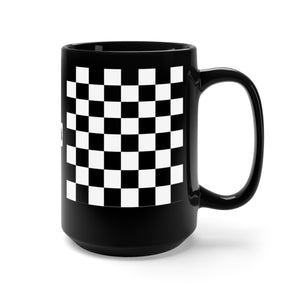 Five Toes Down Checkerboard Black Mug 15oz