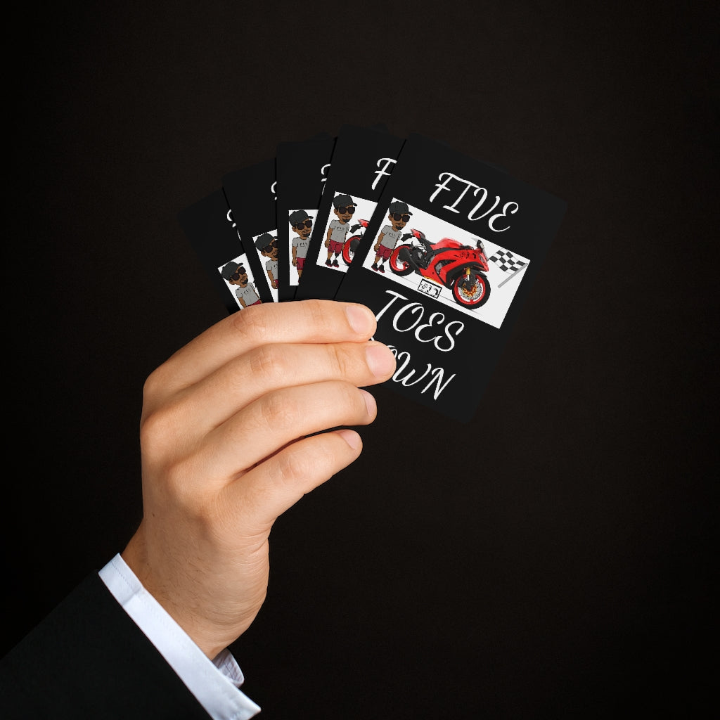 Five Toes Down Rider Custom Poker Cards Blk