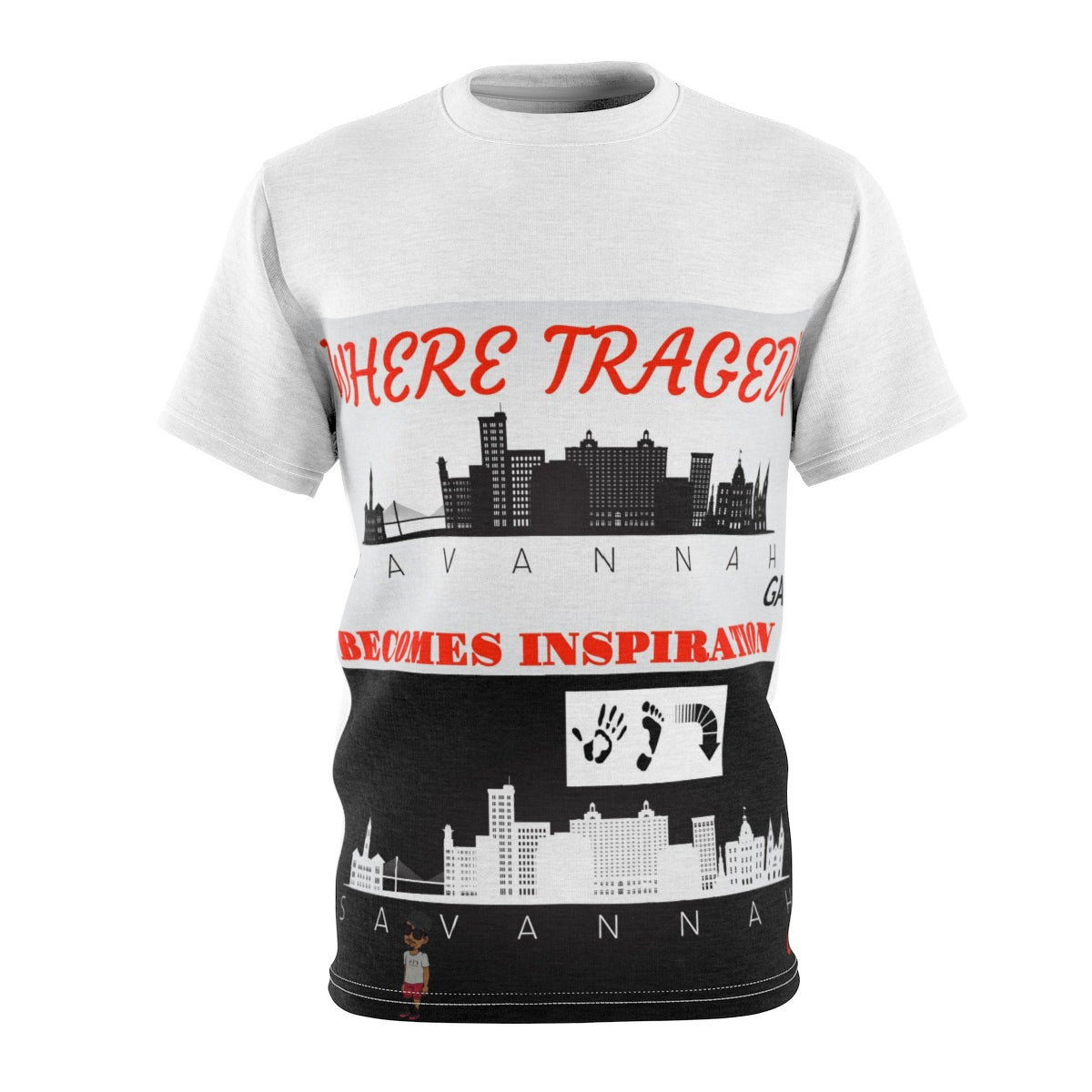 Five Toes Down Savannah Unisex Cut & Sew Tee White