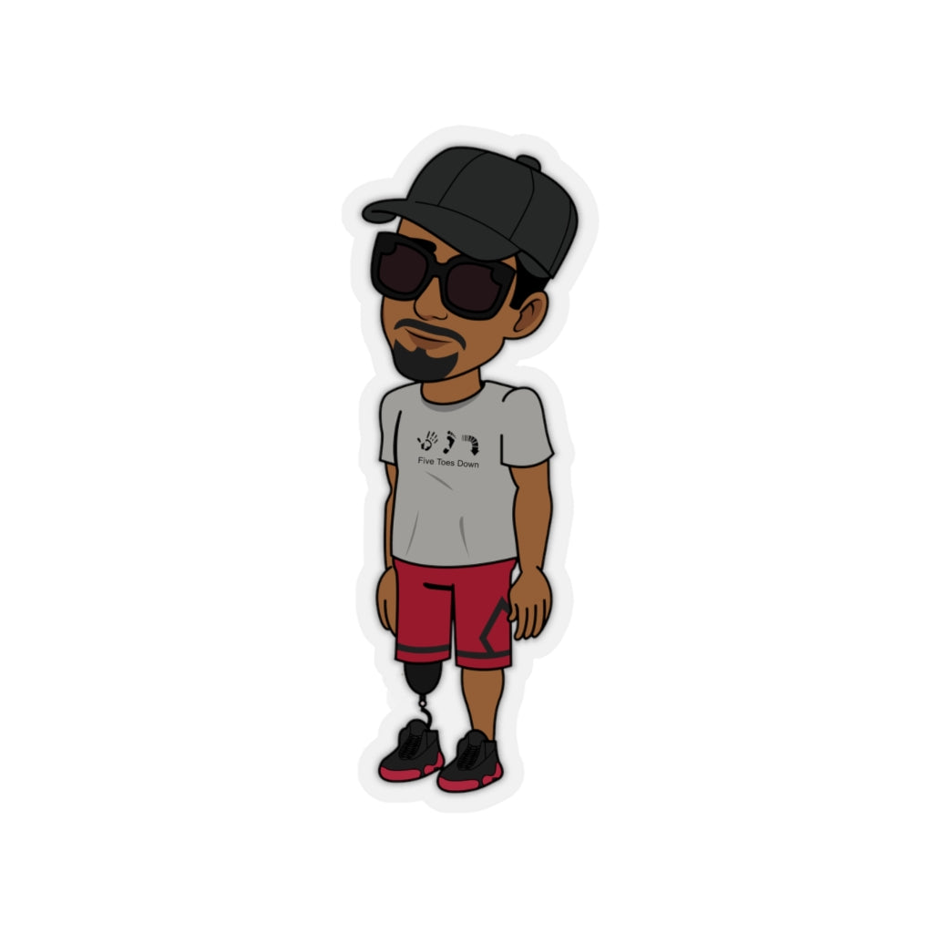 Five Toes Down Henry The Amputee Kiss-Cut Stickers