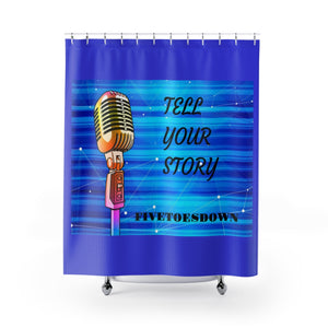 Five Toes Down Mic Check Shower Curtains