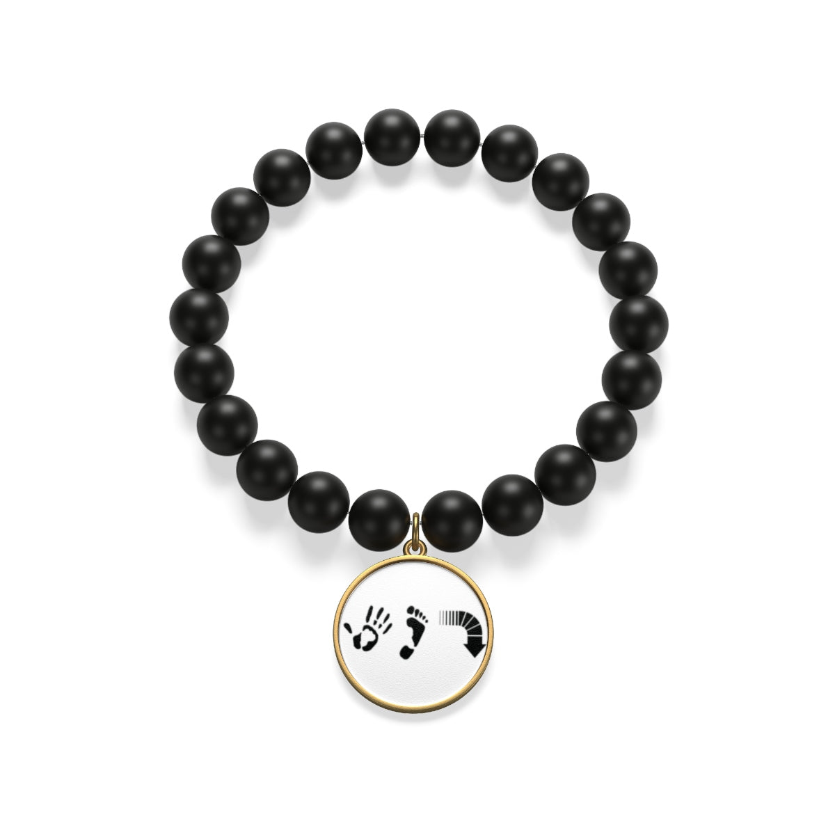 Five Toes Down Matte Onyx Bracelet