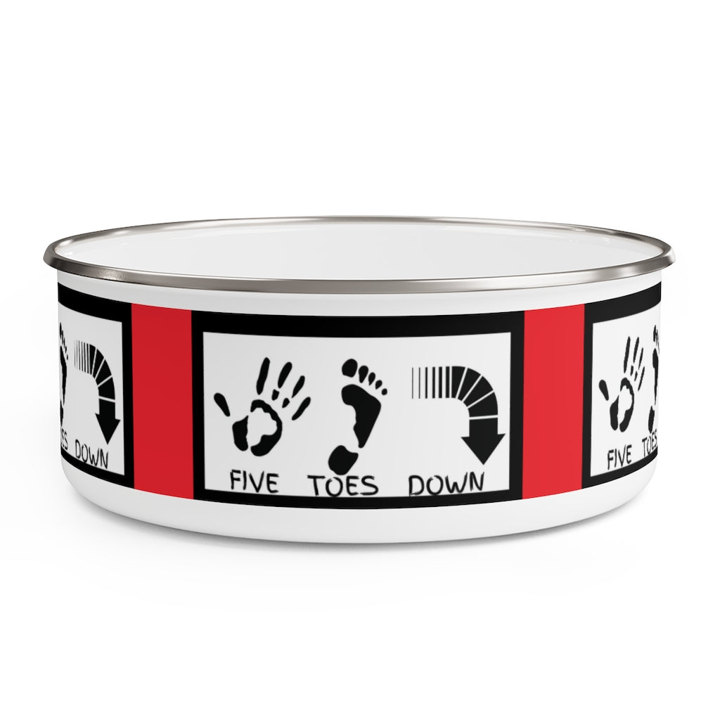 Five Toes Down Enamel Bowl Red