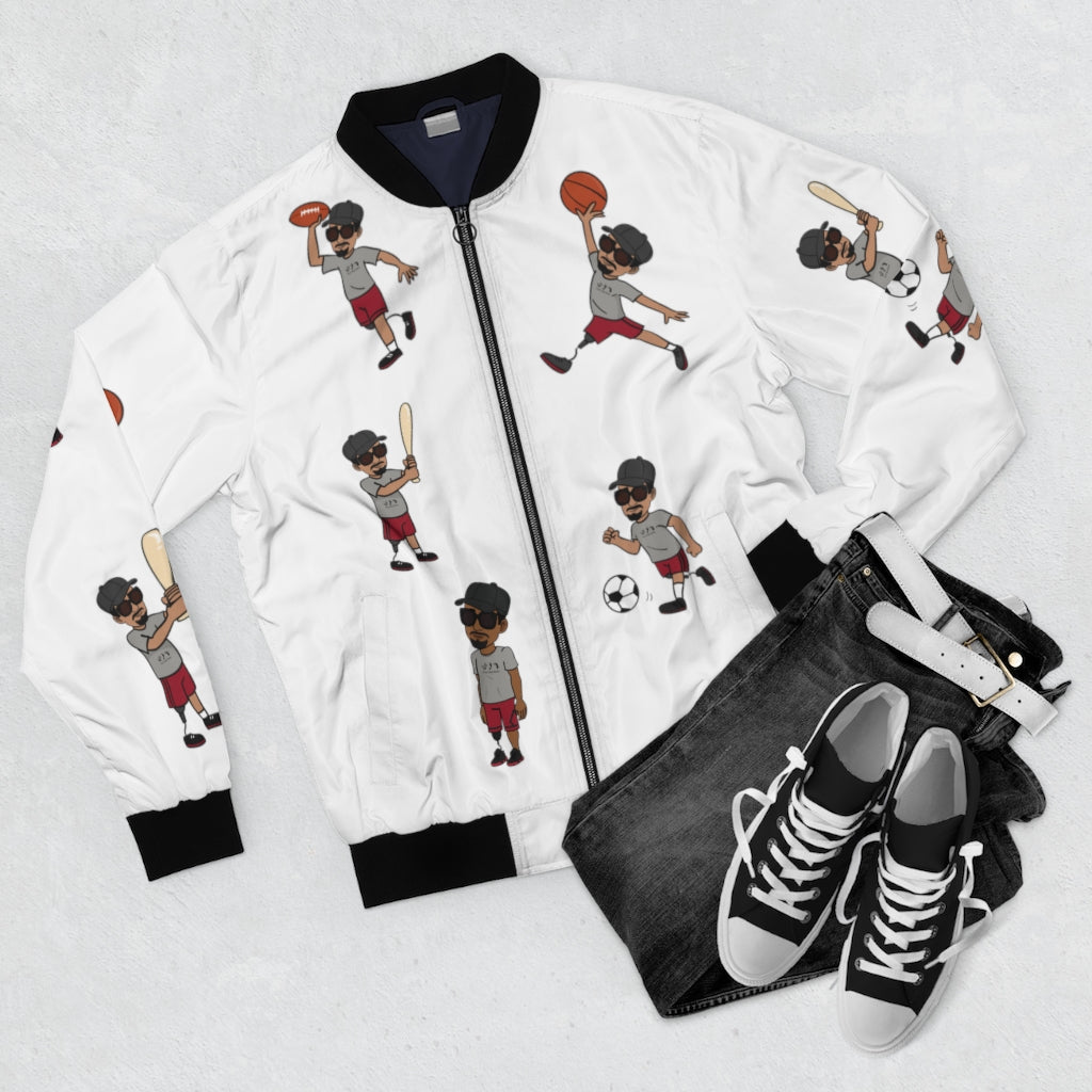 Five Toes Down Sports Men's Bomber Jacket White