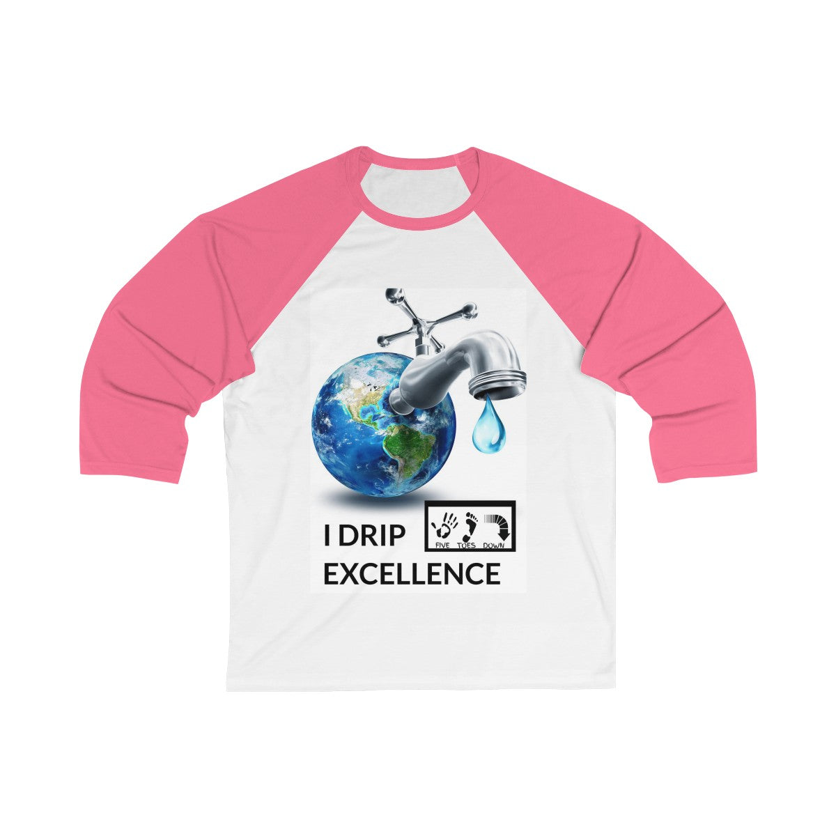 Five Toes Down I Drip Excellence Unisex 3/4 Sleeve Baseball Tee