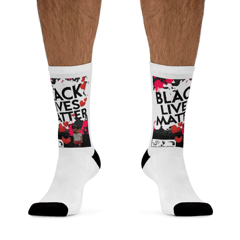 Five Toes Down BLM White DTG Socks