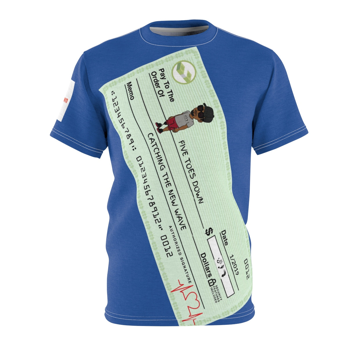 Five Toes Down Check Unisex Cut & Sew Tee