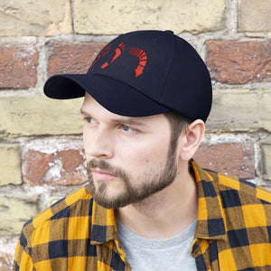 Five Toes Down Red Unisex Twill Hat Embroidered