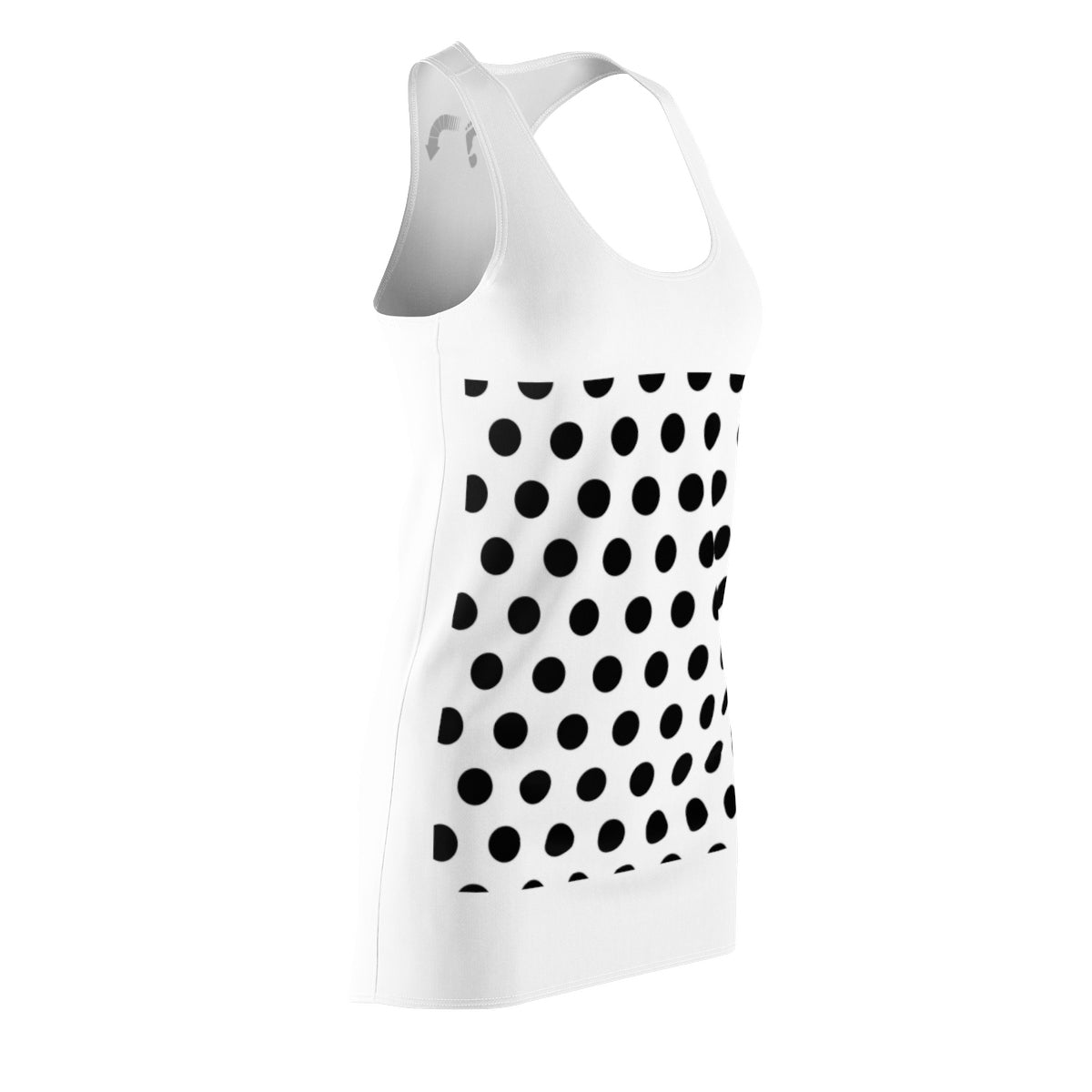 Five Toes Down Polka Dot White Cut & Sew Racerback Dress