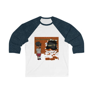 Five Toes Down Kick Down Wall Unisex 3/4 Sleeve Baseball Tee