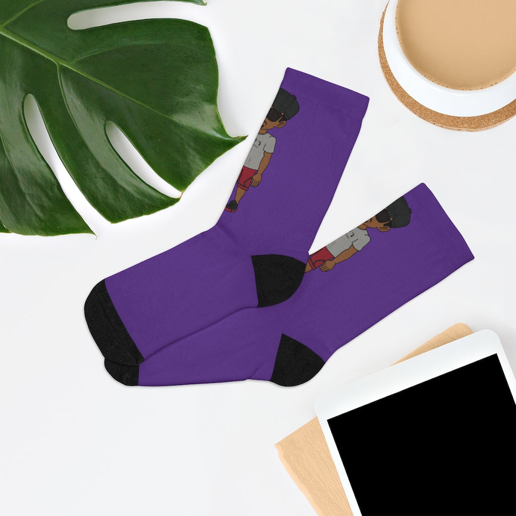 Five Toes Down Henry The Amputee Socks purp
