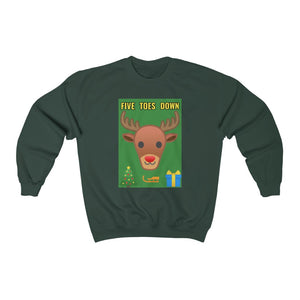 Five Toes Down Reindeer Christmas Unisex Heavy Blend Sweatshirt