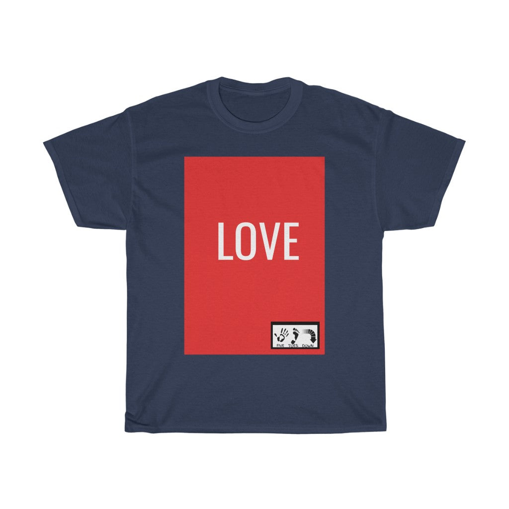 Five Toes Down Love Big (White) Unisex Tee