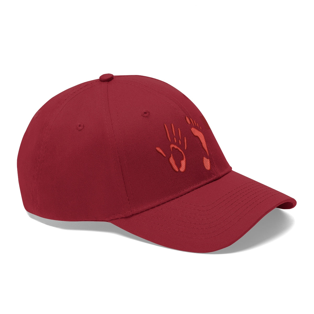 Five Toes Down Red Unisex Twill Hat Embroidered