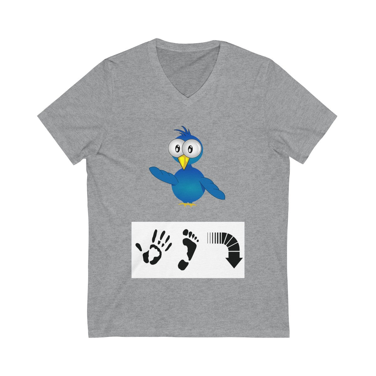 Five Toes Down Bird Unisex V-Neck Tee