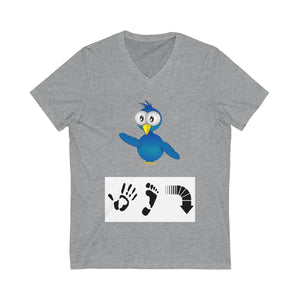 Five Toes Down Bird Unisex V-Neck Tee