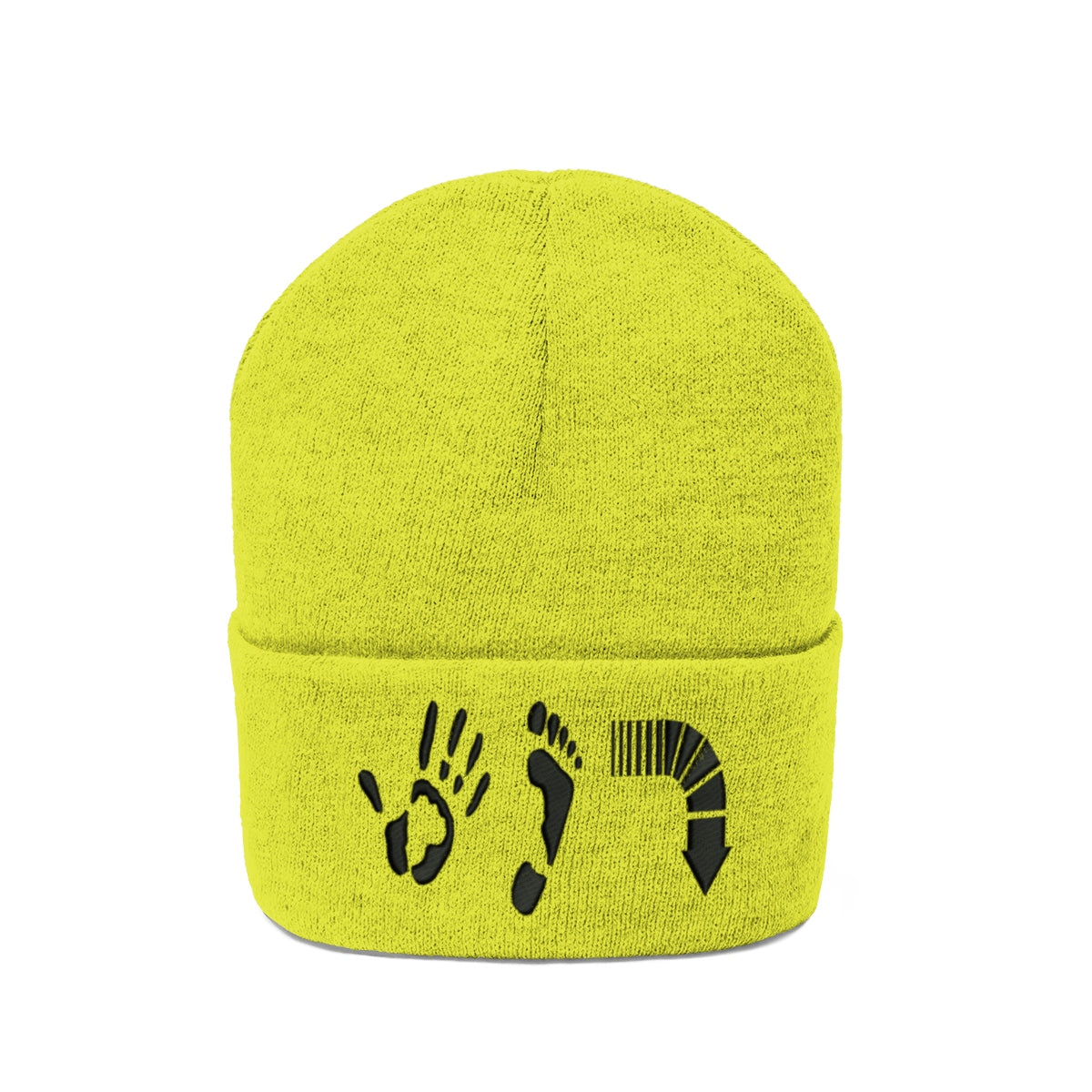 Five Toes Down Knit Beanie Embroidered