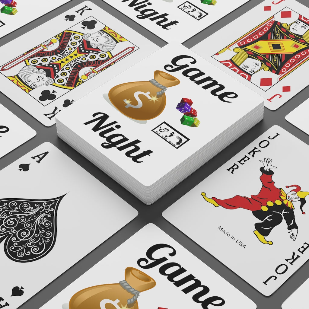 Five Toes Down Game Night Poker Cards White