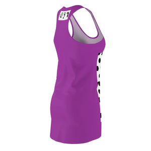 Five Toes Down Polka Dot Purple Cut & Sew Racerback Dress