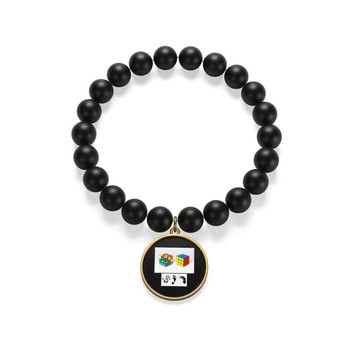 Five Toes Down Cube Matte Onyx Bracelet