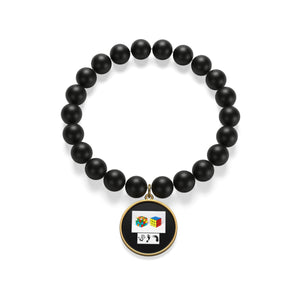 Five Toes Down Cube Matte Onyx Bracelet