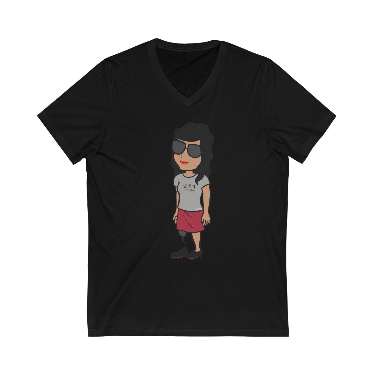 Five Toes Down Amp Woman Unisex V-Neck Tee
