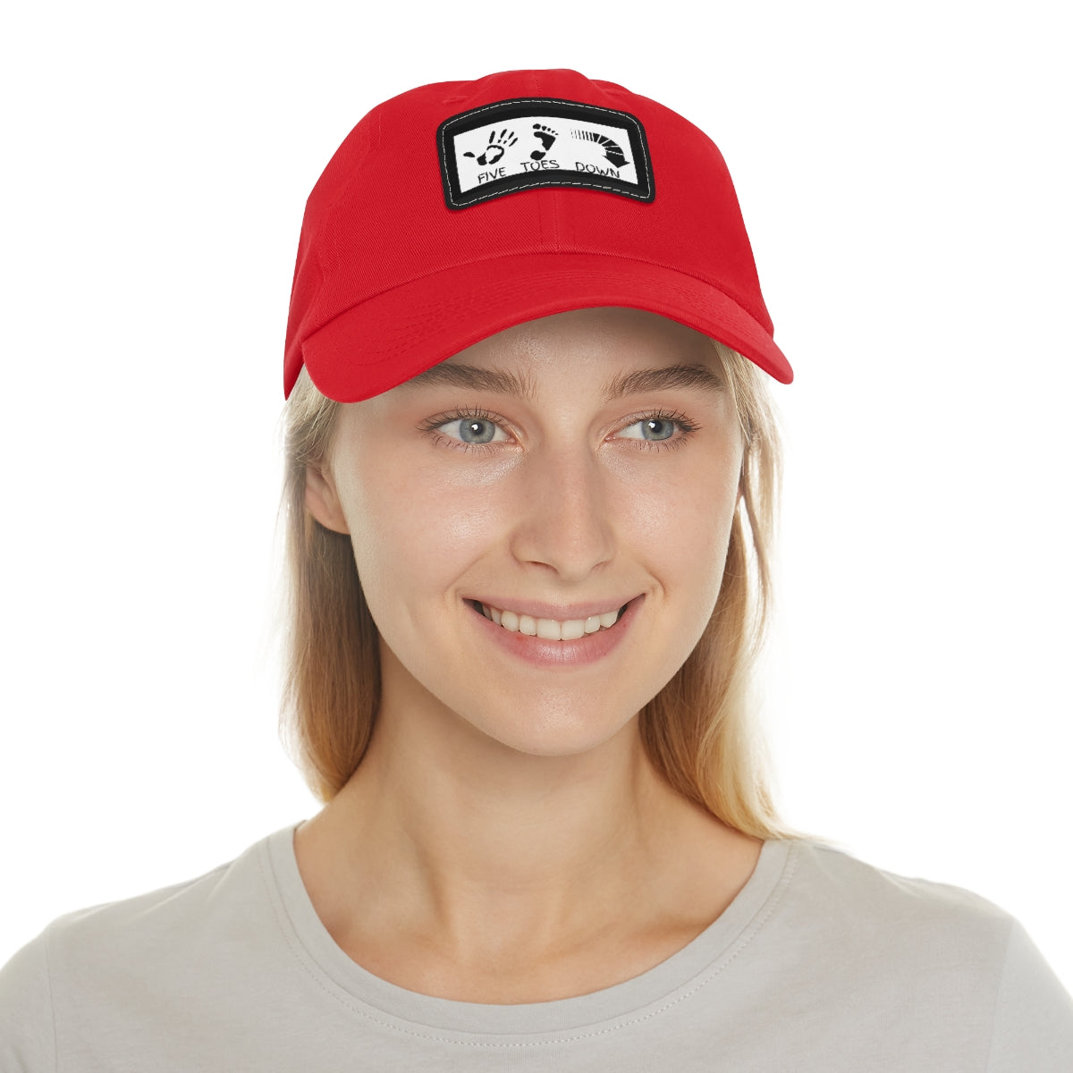 Five Toes Down Logo Hat with Leather Patch
