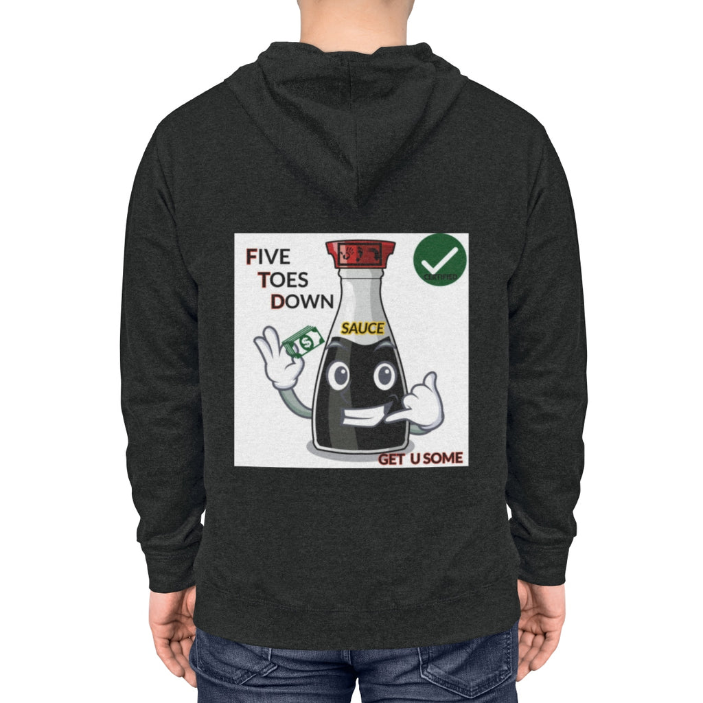 Five Toes Down Sauce Unisex Lightweight Hoodie(Back)