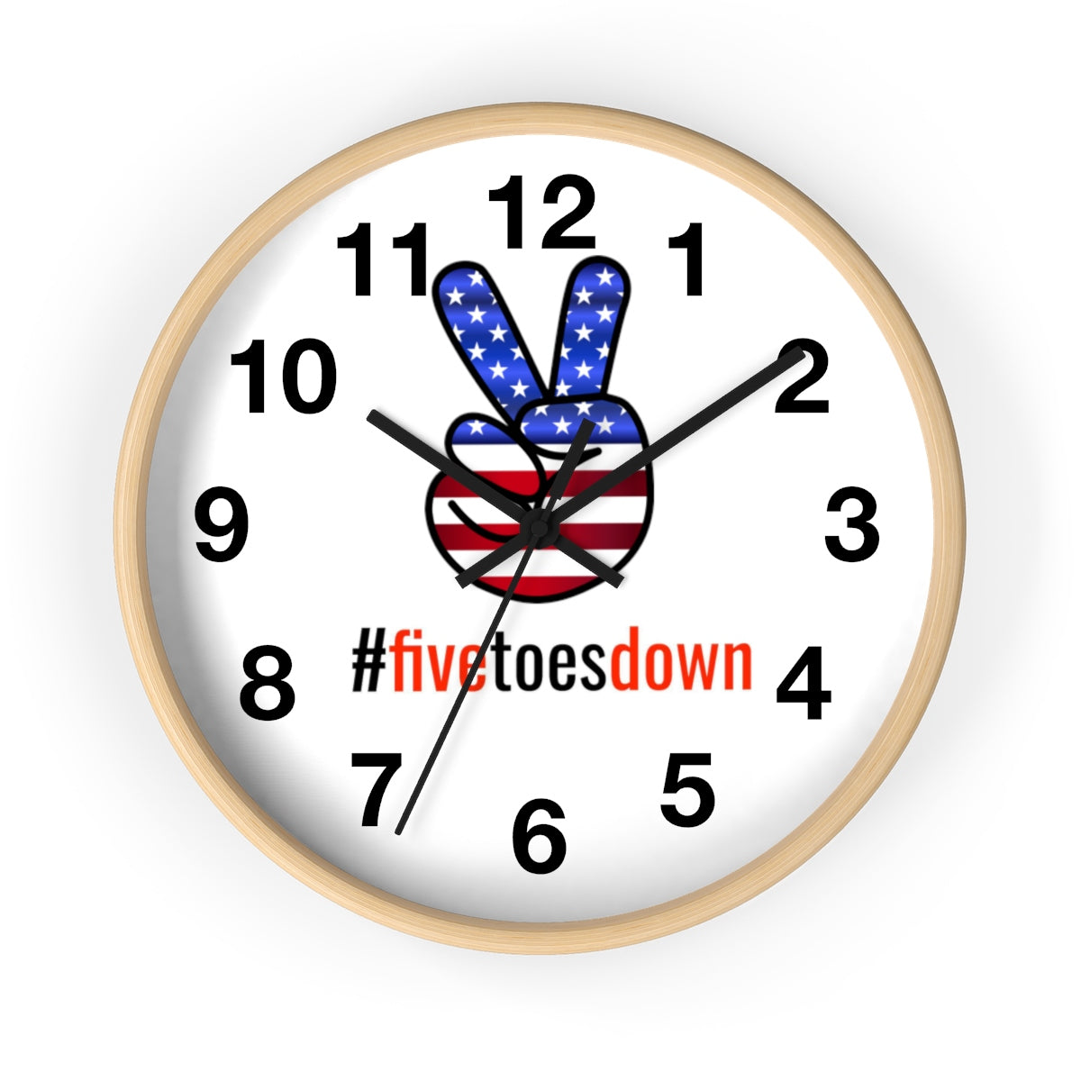 Five Toes Down Peace Wall clock