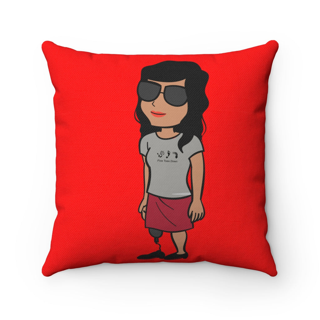 Five Toes Down Power Team Spun Polyester Square Pillow