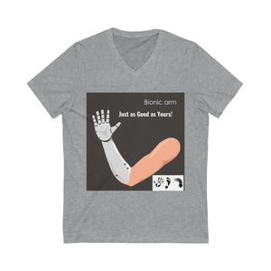 Five Toes Down Bionic Arm Unisex V-Neck Tee