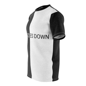 Five Toes Down Blk/White Unisex Cut & Sew Tee