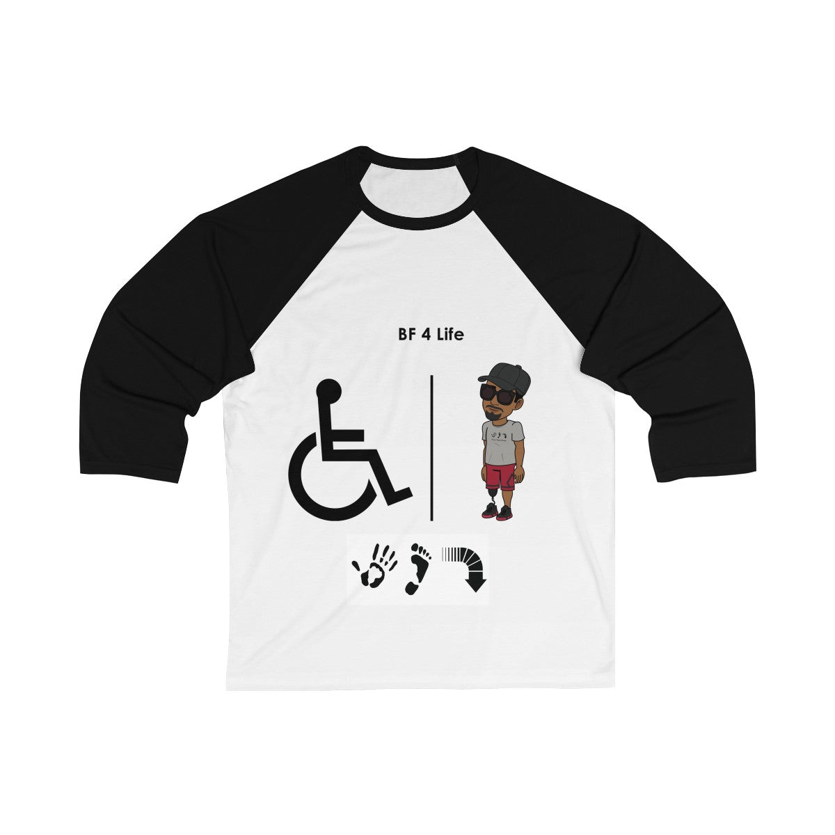 Five Toes Down Best Friend Unisex 3/4 Sleeve Baseball Tee