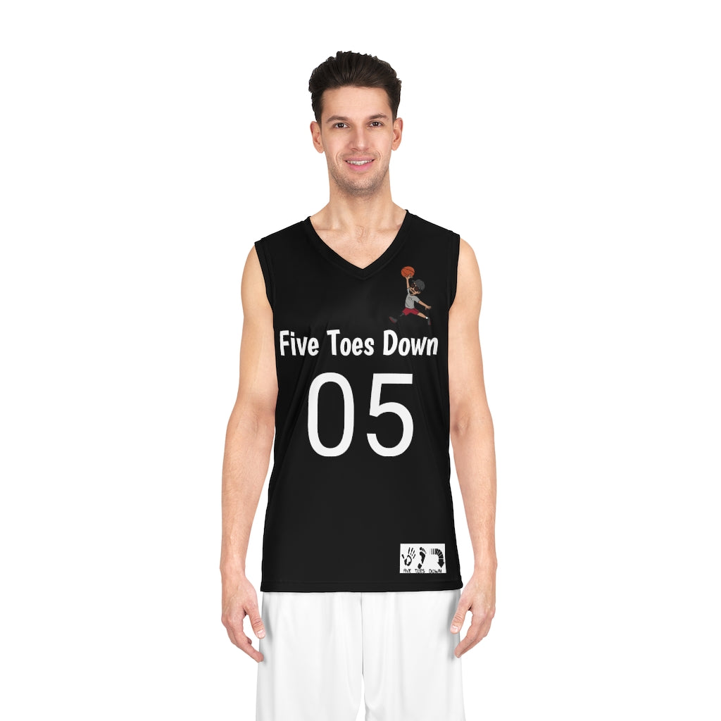 Five Toes Down Air Amputee Basketball Jersey Blk/White