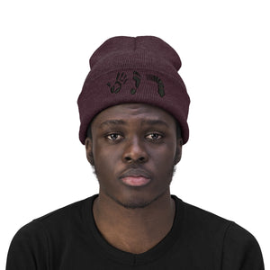 Five Toes Down Knit Beanie Embroidered