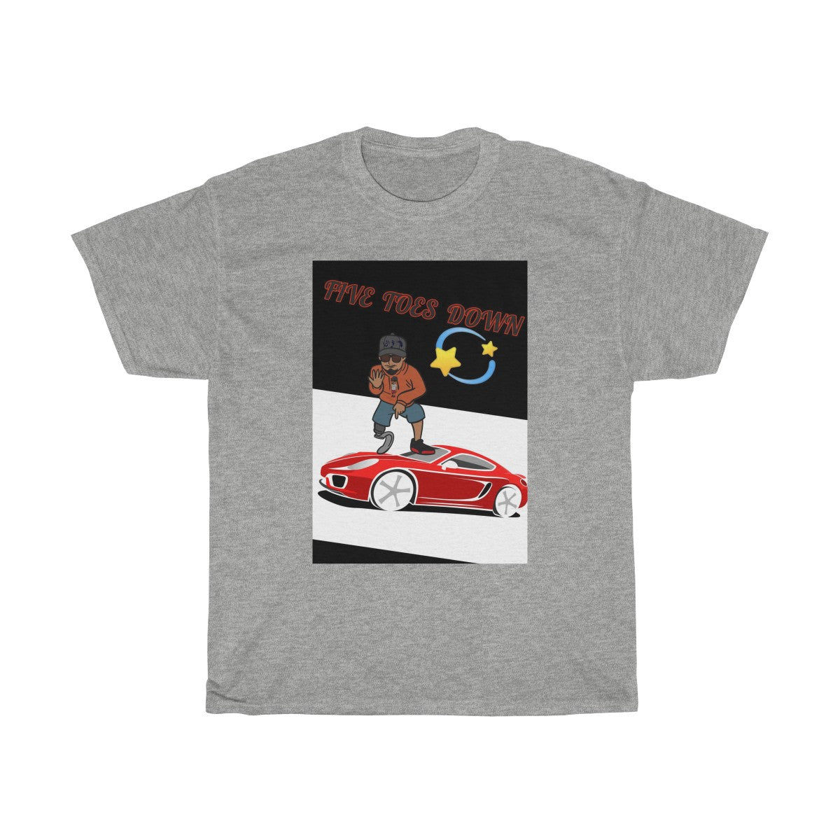 Five Toes Down On Hood Unisex Tee