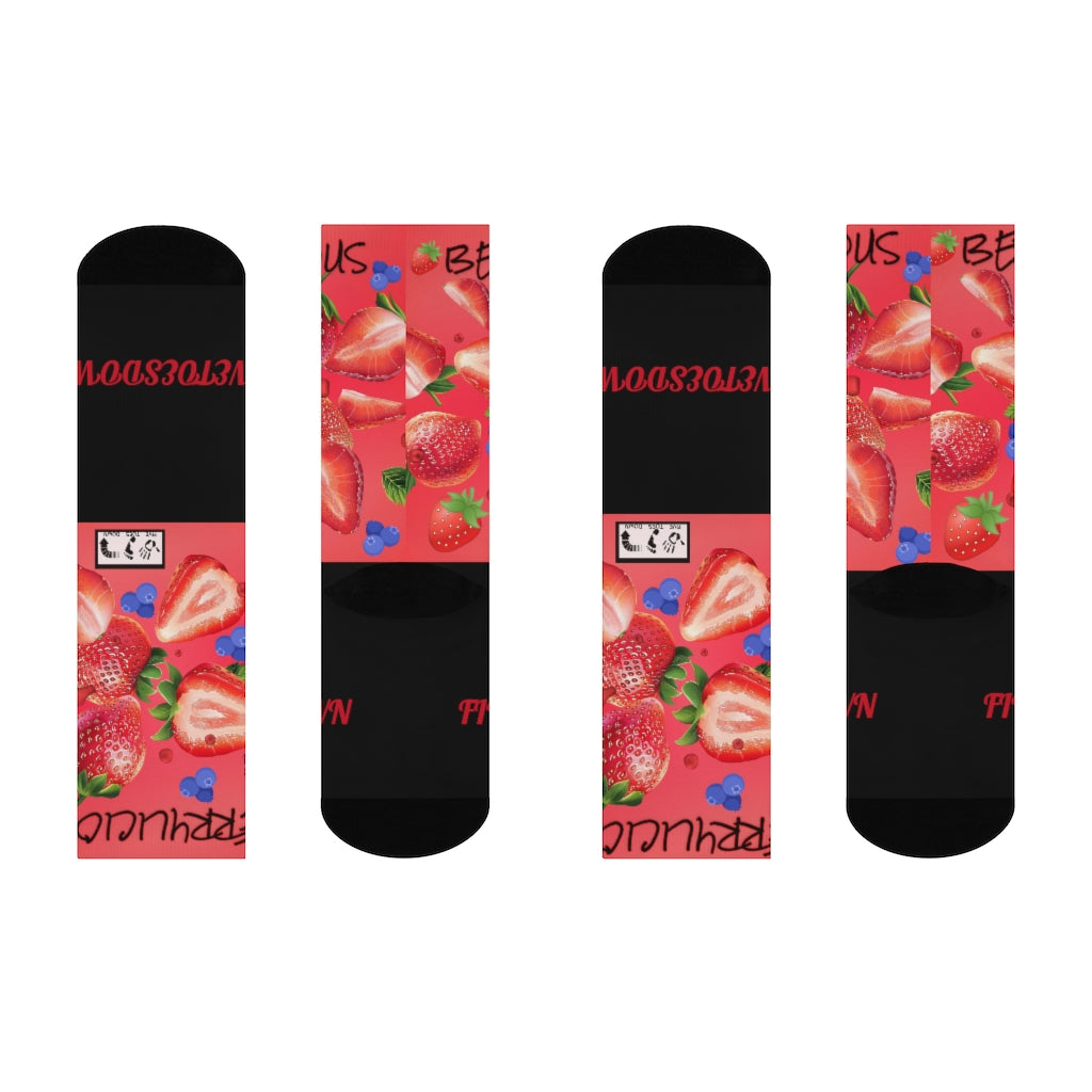 Five Toes Down Berrylicious Crew Socks