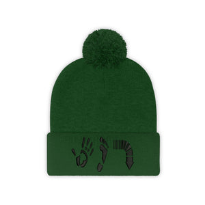 Five Toes Down Pom Pom Beanie Embroidered