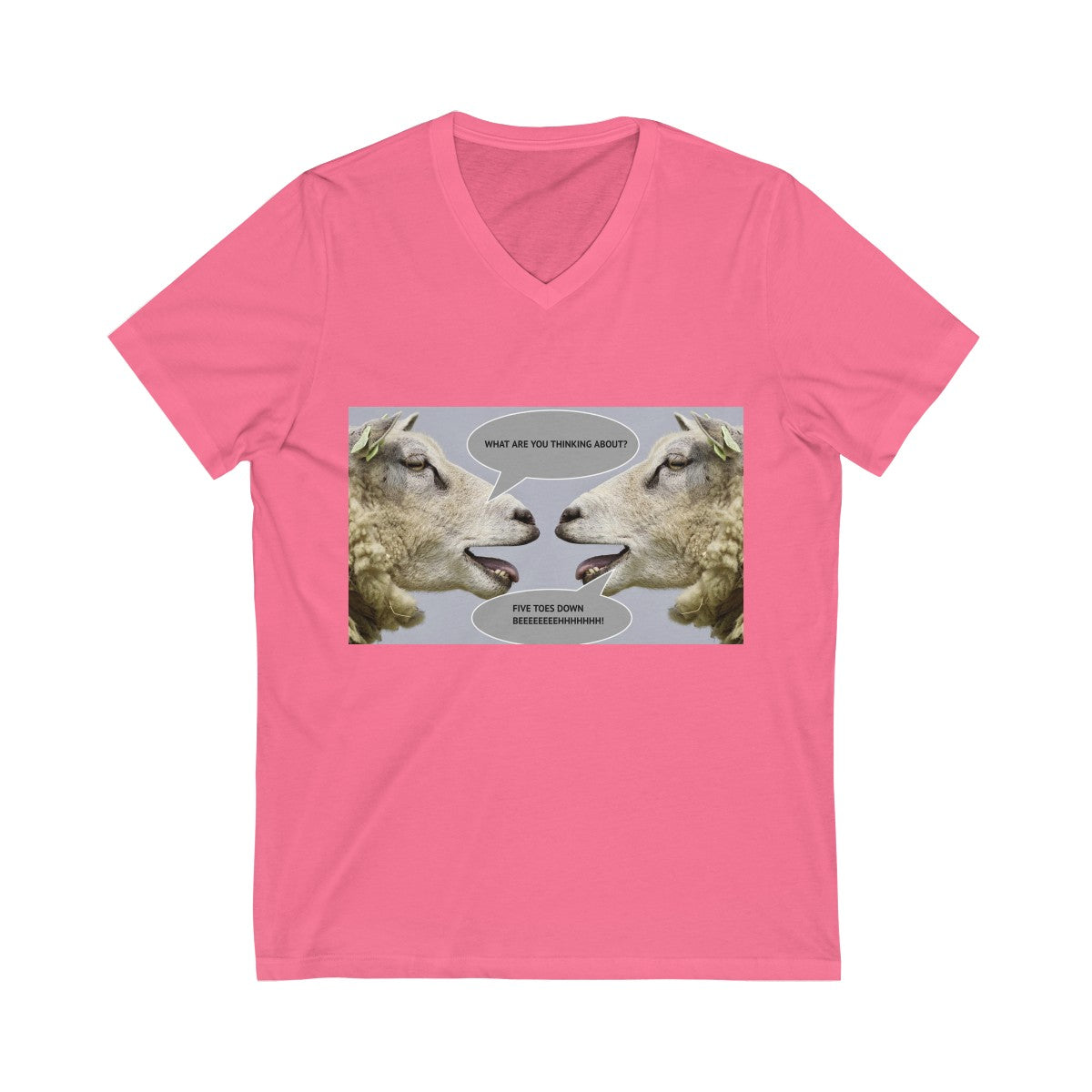 Five Toes Down Goat Thoughts Unisex V-Neck Tee