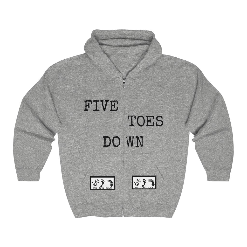 Five Toes Down Unisex Full Zip Hooded Sweatshirt 2