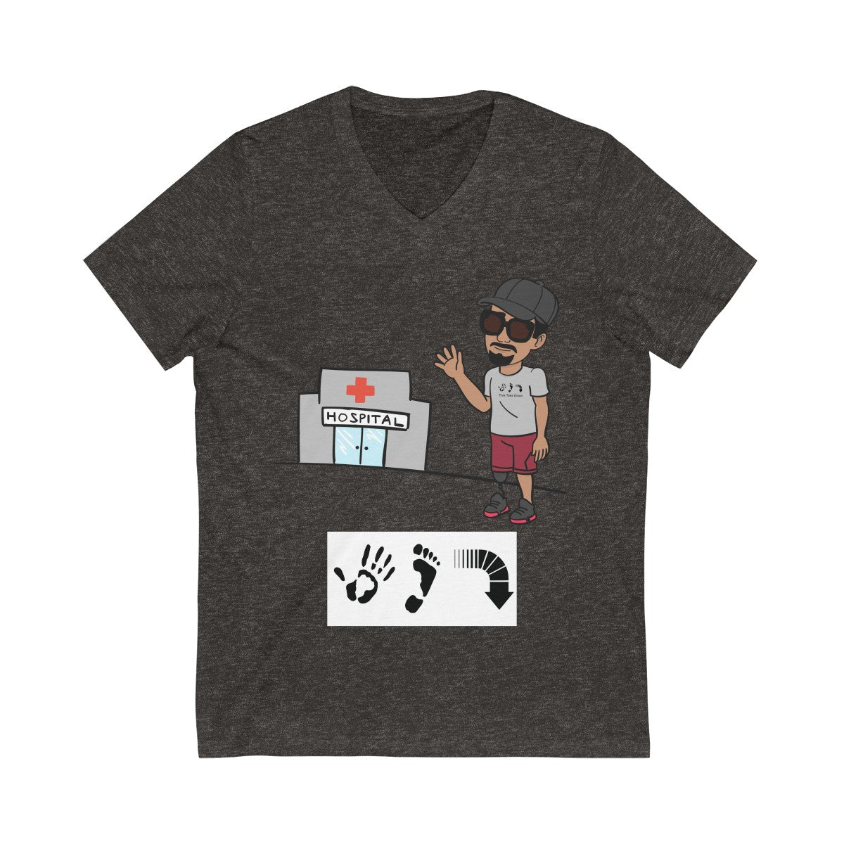 Five Toes Down Bye Unisex V-Neck Tee