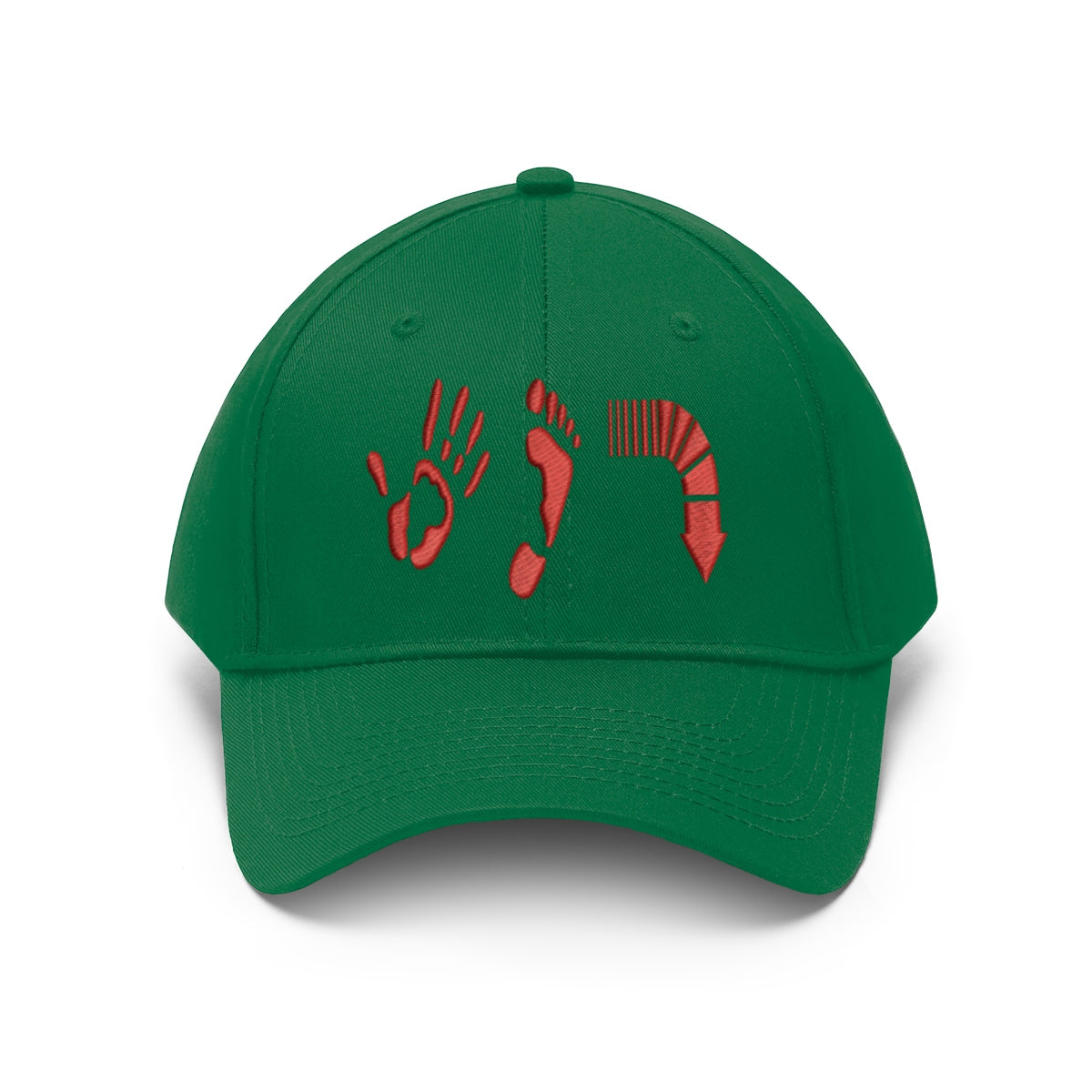 Five Toes Down Red Unisex Twill Hat Embroidered